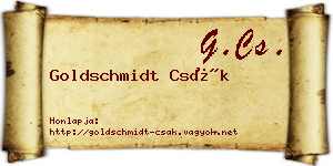 Goldschmidt Csák névjegykártya